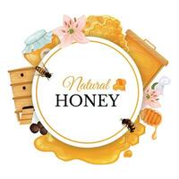 Honey Round Frame vector