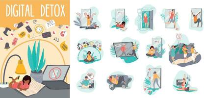 Digital Detox Composition Set vector