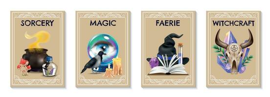 Magic Poster Set vector