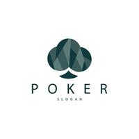 Poker Card Logo Classic Vector Gambling Game Design Simple Symbol Template