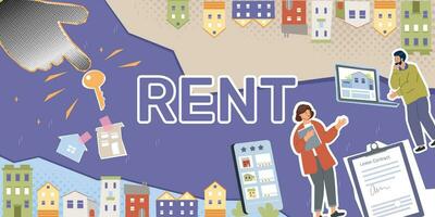 Rent Apartment Collage vector