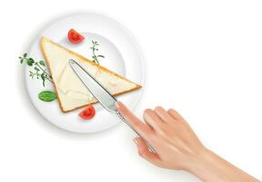 Cottage Cheese Toast Composition vector