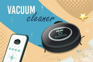 Vacuum Cleaner Realistic Collage vector