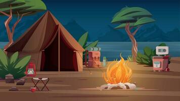 Camping Night Composition vector