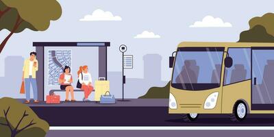 Bus Stop Illustration vector