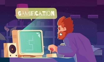 Gamification Cartoon Concept vector