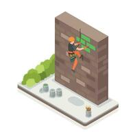 Industrial Alpinism Isometric Composition vector