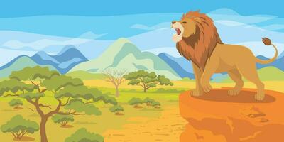 Lion Flat Composition vector