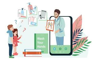 Washing Hands Flat Concept vector