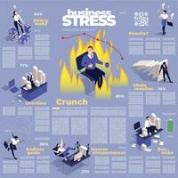 oficina personas estrés infografia vector