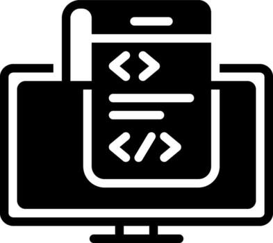 sólido icono para programación vector