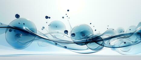 Digital abstract blue background with smooth lines and waves. AI Generated. photo