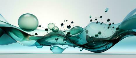 Digital abstract blue background with smooth lines and waves. AI Generated. photo