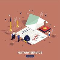 Notary Services Isometric Colored Composition vector