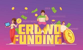 Crowdfunding Flat Concept vector