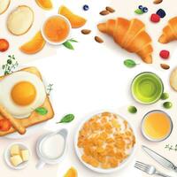 Realistic Breakfast Frame Composition vector