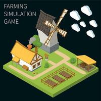 Game Isometric And Colored Concept vector