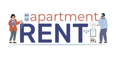 Rent Apartment Flat Text vector