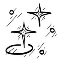 doodle set of vector stars sparkle icon, clean surface icon. Glowing light effect stars and shining burst. isolated on white background. vector illustration