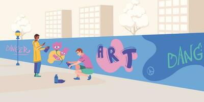 Urban Street Artists Composition vector