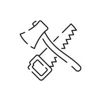 Woodcutter line icon. Log, wood, wooden icon outline style for your web design. vector