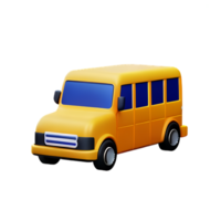 school bus 3d rendering icon illustration png