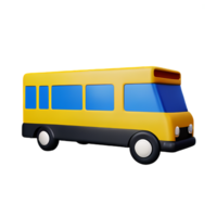 school bus 3d rendering icon illustration png