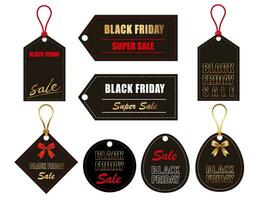 Black Friday Vector Tag Set Isolated On A White Background.