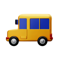 colegio autobús 3d representación icono ilustración png