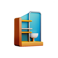 bathroom 3d rendering icon illustration png