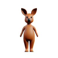 kangaroo 3d rendering icon illustration png