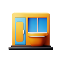 bathroom 3d rendering icon illustration png