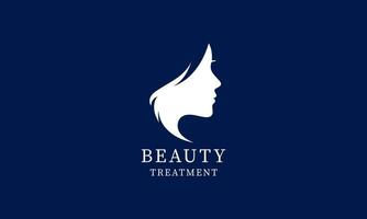 Beauty women face logo design circle Free Vector