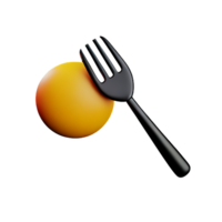 fork 3d rendering icon illustration png