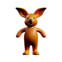 kangaroo 3d rendering icon illustration png