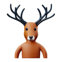 reindeer 3d rendering icon illustration png