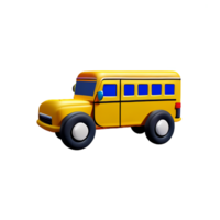 école autobus 3d le rendu icône illustration png