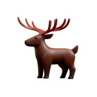 reindeer 3d rendering icon illustration png