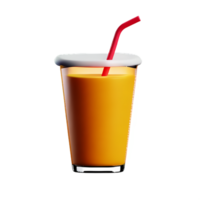 Orange jus 3d le rendu icône illustration png