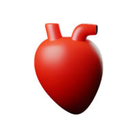 human real heart 3d rendering icon illustration png