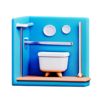 baño 3d representación icono ilustración png