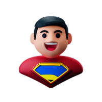 superhombre cara 3d representación icono ilustración png