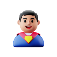 Super homen face 3d Renderização ícone ilustração png