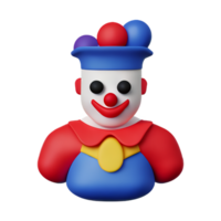 clown 3d rendering icon illustration png