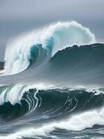 big wave on the ocean background photo