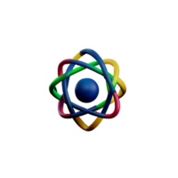 atom 3d rendering icon illustration png