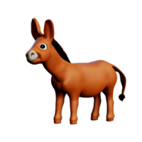 Burro 3d representación icono ilustración png