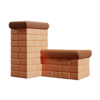 brick 3d rendering icon illustration png