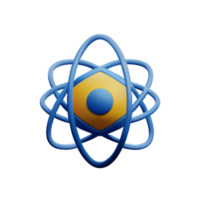 atom 3d rendering icon illustration png