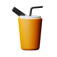 orange juice 3d tolkning ikon illustration png